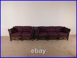 Antique French Dark Oak 1950s / 60s Shell Carved Sofa Daybed