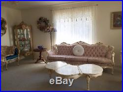 Antique French Gilt Louis XV Rococo 5 piece living room set fabulous condition