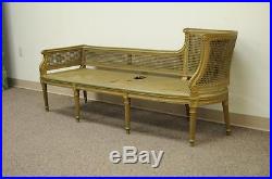 Antique French Louis XVI Style Caned Chaise Lounge Recamier Fainting Couch Sofa