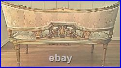 Antique French Louis XVI Style Giltwood Settee Sofa Loveseat Elegant