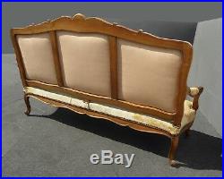 Antique French Louis XV Walnut Gold Tapestry Settee Canape Country Setting