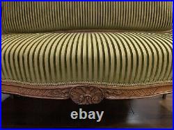 Antique French Louis XV Walnut Settee Sofa 1870