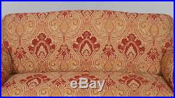 Antique French Normandy Walnut Paisley Upholstered Couch Settee Sofa Settle