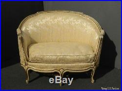 Antique French Provincial Louis XVI Gold Off White Settee Loveseat AS-IS