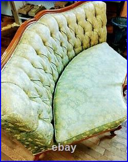 Antique French Provincial Sectional Sofa Settee Curved Corner Couch LoveSeat 1pc