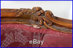 Antique French Provincial Sofa- Hand Carved Italian Walnut With Matching Chair