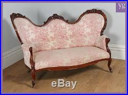 Antique French Rococo Carved Mahogany Couch Sofa Canapé Settee Chesterfield