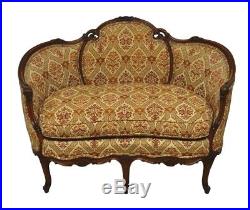 Antique French Style Carved Walnut Settee Loveseat