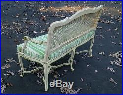 Antique French or Italian Style Cane Seat Love Seat Settee