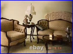 Antique Furniture Sofa French Provincial Sofa, Chair, Coffee Table & 2 End Table