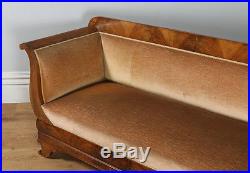 Antique German Biedermeier Flame Mahogany Couch Sofa Canape Settee (c. 1840)