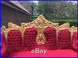 Antique Italian Rococo Throne Living Room Set Worldwide Shipping