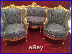 Antique Living Room French Louis XVI Style Sofa With 7 Chairs 19th Century