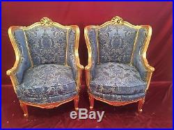 Antique Living Room French Louis XVI Style Sofa With 7 Chairs 19th Century