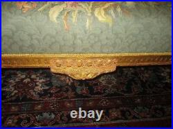 Antique Louis XVI 3 Pc French Salon Parlor Set Sofa & 2 Chairs Scenic Tapestry
