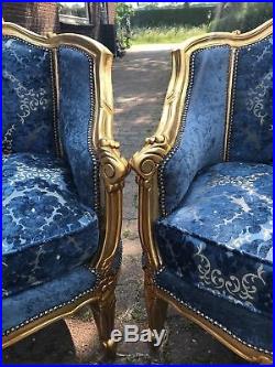 Antique Louis XVI French Living Room Set Sofa/settee + 2 Chairs-worldwide Ship