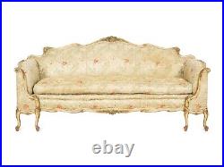 Antique Louis XV Style Painted and Parcel Gilt Sofa Love Seat