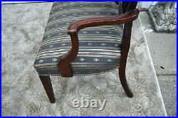 Antique Mahogany Regency Style Shield Back Settee withPin Inlaid Feet
