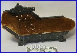 Antique Miniature Victorian Salesman Sample or Doll CHAISE LOUNGE Fainting Couch