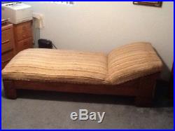 Antique Mission Arts and Crafts Oak Chaise Lounge Fainting Couch Day Bed