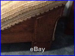 Antique Mission Arts and Crafts Oak Chaise Lounge Fainting Couch Day Bed