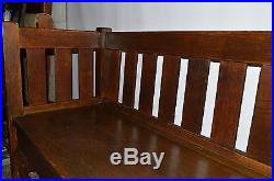 Antique Mission Arts and Crafts Solid Oak Sofa Couch Settee Original finish