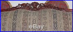 Antique Naturalistic Rococo Revival Style Rosewood Sofa with Four Pillows