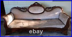 Antique Original Parlor Sofa Early 1900s Late 19th Century William Howey WH