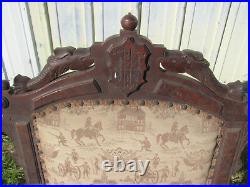 Antique Ornate Victorian Walnut Love Seat And Matching Arm Chair