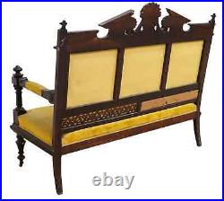 Antique Parlor Set, Five Pc. Victorian, Figural, Carved & Upholstered, 1800s