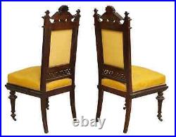 Antique Parlor Set, Five Pc. Victorian, Figural, Carved & Upholstered, 1800s