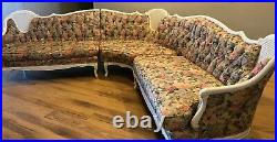 Antique Re-upholstered French Provincial 3-Piece Sectional Sofa Set