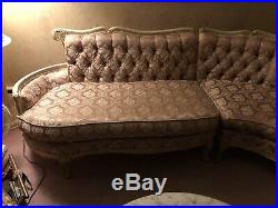 Antique Re-upholstered French Provincial 3-Piece Sectional Sofa Set 1950s