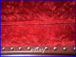 Antique Red Velvet Curved Hand Carved Sofa Couch