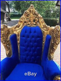 Antique Rococo Throne Sofa Italian Style