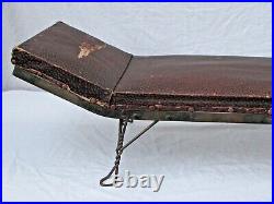 Antique Salesman Sample Chaise Lounge Fainting Couch Twisted Steel Rod Legs