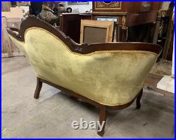 Antique Settee, Gold, Velvet, Cameo Style Back, 19th / 20th C, 1900's, Charming