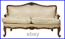 Antique Settee, Louis XV Style Carved, Upholstered Sofa, Mahog Vintage / Antique
