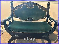 Antique Settee/Sofa/Love Seat with Lion heads in good condition