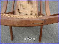 Antique Signed Collignon Folding Walnut Steamer Deck Chair