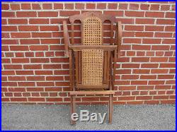 Antique Signed Collignon Folding Walnut Steamer Deck Chair