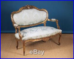 Antique Small French Giltwood Sofa c. 1910