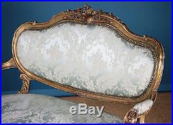 Antique Small French Giltwood Sofa c. 1910
