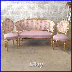 Antique Sofa +2 Chairs In French Louis XVI Style