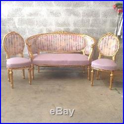 Antique Sofa +2 Chairs In French Louis XVI Style