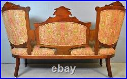 Antique Sofa, Antique Victorian Renaissance Triple Back Sofa #19776-A