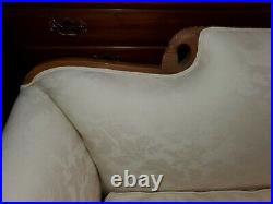 Antique Sofa Couch Carved Walnut Frame Down Filled Cushion New Fabric