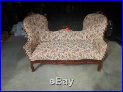 Antique Sofa Love Seat Victorian Early 1900's Cherry Wood