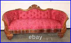 Antique Sofa, Victorian, Nice Transitional Sofa, Newly Upholstered, 1800's