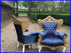 Antique Sofa/couch Settee + Two Chairs In Rococo Style. Worldwide Shipping